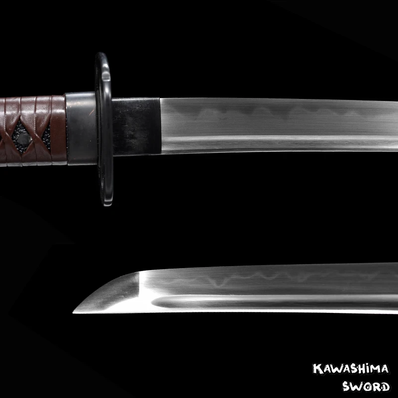 

Real Steel Sword-Handmade Samurai Katana Clay Temper Hamon Full Tang Sharpness For Cutting-New Arrival Iron Tsuba Promotion
