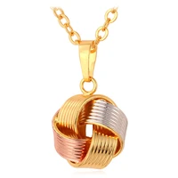 collare three tone necklaces pendants goldrose goldsilver color round colorful necklace women jewelry p275