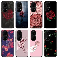 bright red roses flowers phone case for huawei p30 p40 p50 pro mate 40 40pro honor 50 50pro 50se non slip frame phone case