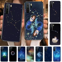 twelve constellations black soft cover the pooh for huawei nova 8 7 6 se 5t 7i 5i 5z 5 4 4e 3 3i 3e 2i pro phone case cases