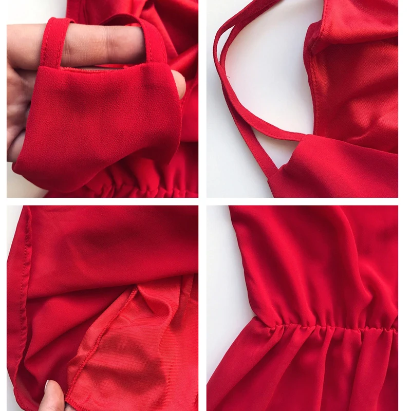 

Summer Women's Dress Sexy Plus Size V-neck Sleeveless Chiffon Mini Dress Red Black Woman Dress Vestidos Vestido De Mujer