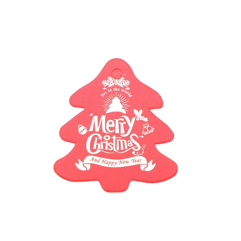 Red christmas tree 50 шт. Рождественская звезда тег Санта Клаус бирки крафт-бумага карты тег конфеты мешок украшения Рождество год подарок посылка оформление бирок - Цвет: Red christmas tree