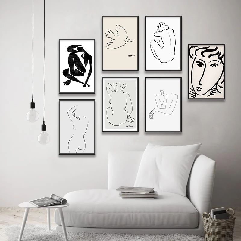 Коллекция эскизов Матисса Пикассо винтажные модные плакаты и принты Картина на