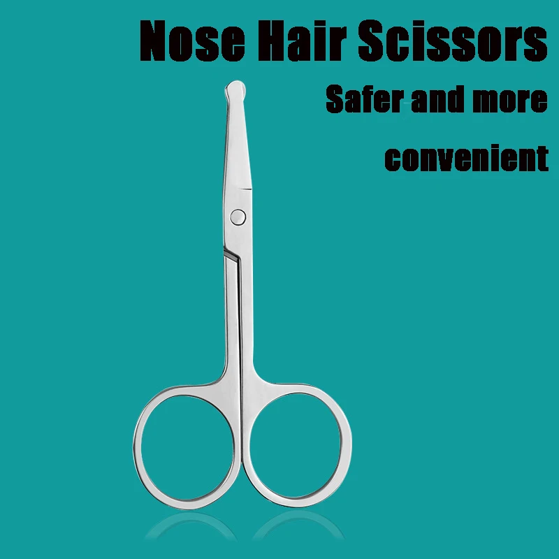 

Round nose design nose hair scissors, used for nose hair, eyebrows, beards and other fine body hair.