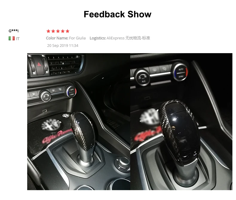 QHCP карбоновое волокно коробка передач декоративная накладка для Alfa Romeo Giulia Stelvio автомобильные аксессуары