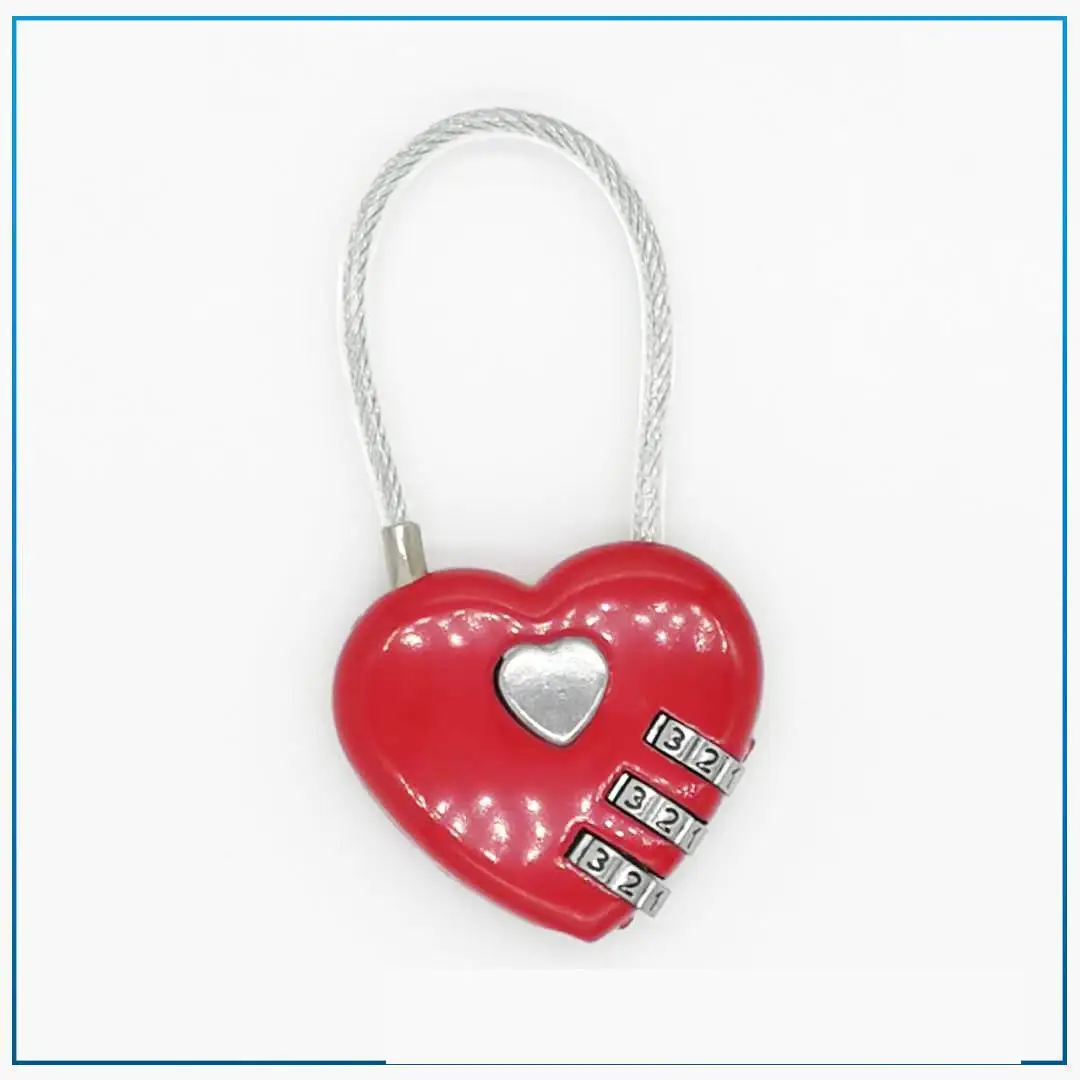 

1 Pc Three Love Locks, Zinc Alloy Travel Bags, Password Trunk Padlocks