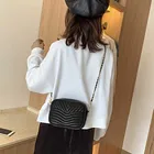 Женская простая швейная нить маленькая квадратная сумка на плечо с цепочкой модная однотонная Диагональная сумка На Молнии