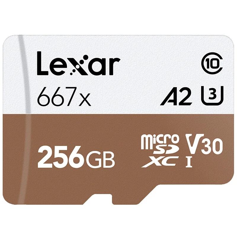 256 ГБ Lexar 667x Micro SD карта SDXC UHS-I 64 Гб 128 ГБ 256 ГБ A2 U3 V30 класс 10 карта для 1080p Full-HD 3D 4K видео - Емкость: 256 ГБ