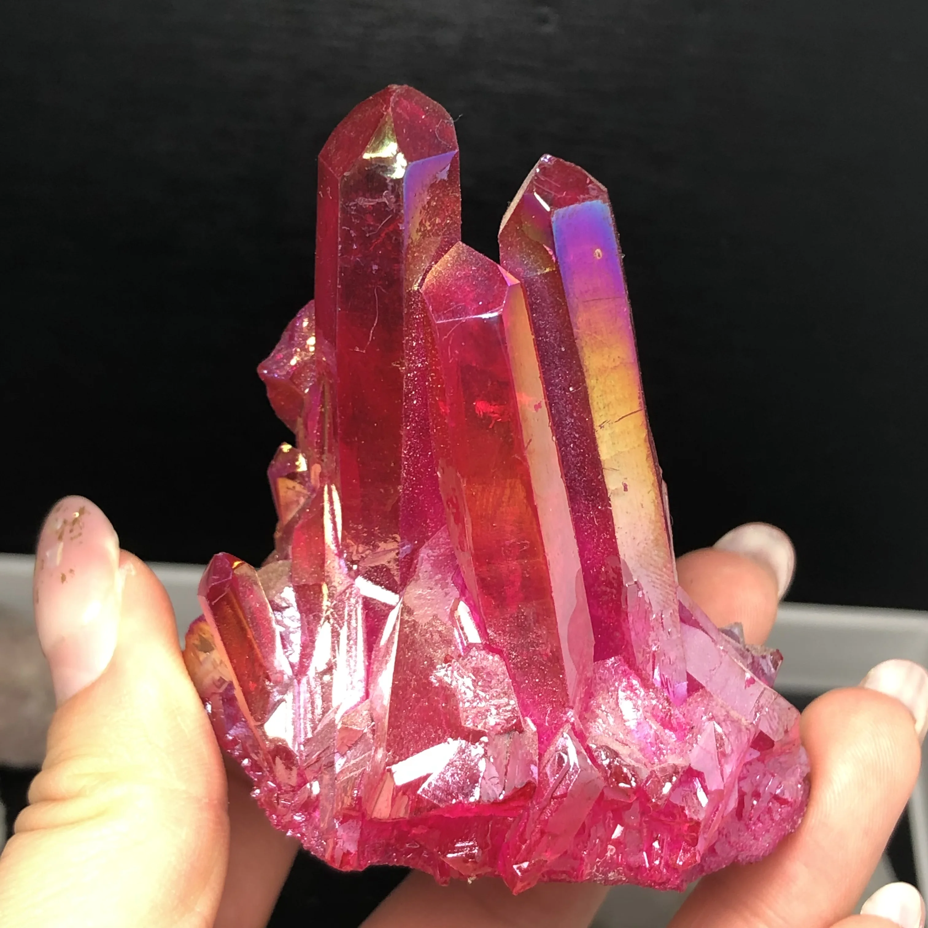 Aura Quartz Crystal Cluster Angel Aura Natural Quartz Crystal Druzy Geode Specimen Minerals Reiki Healing Chakra