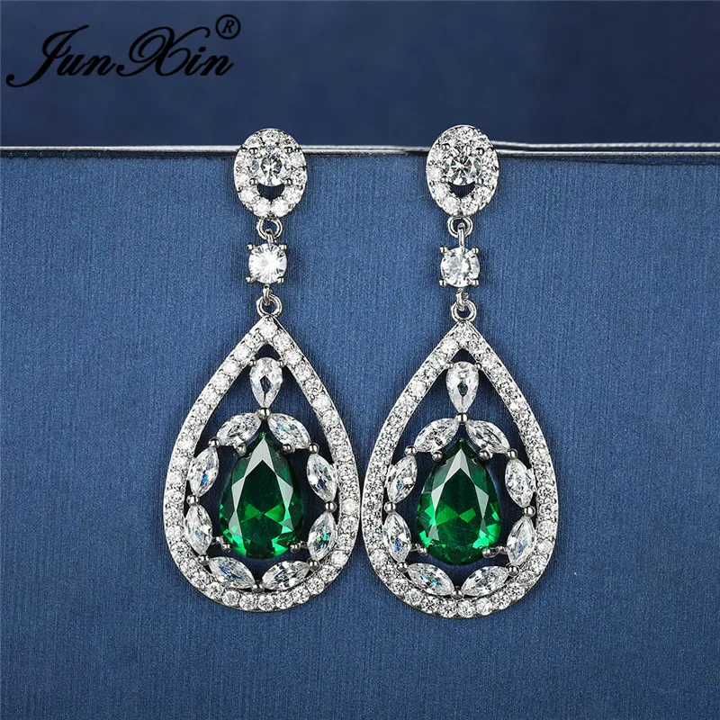 Висячие серьги в богемном стиле с кристаллами форме капли воды для женщин белые