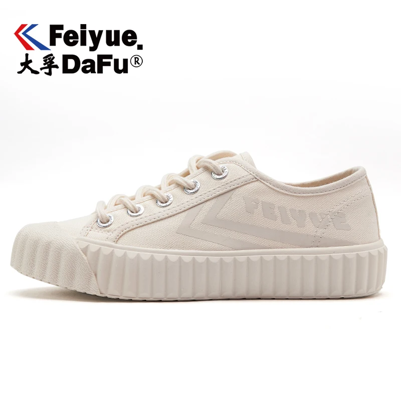 Beige(Beige Logo) Feiyue/обувь из парусины вулканизованные; коллекция 8332 года; повседневная мужская и женская обувь; дышащие кроссовки на плоской подошве; эластичная стелька; нескользящие модные кроссовки - Цвет: Beige(Beige Logo)