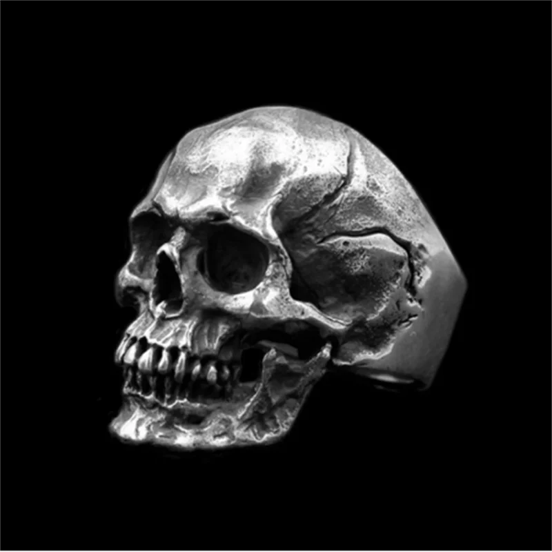 

Men's Calvarium Skull Ring Gothic Stainless Steel Biker Ring Motorcycle Band jewellery wholesale