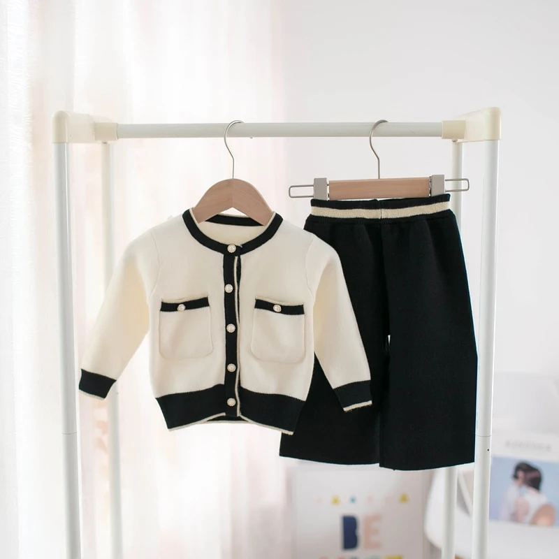 Комплект одежды для маленьких девочек на весну и осень Детские хлопковые