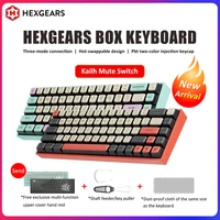 hexgears box three mode kailh hot swappable mechanical keyboard 68 keys rgb pbt keycaps bluetooth wireless keyboard keyboard