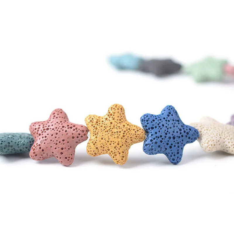 

Natural volcanic rock beads Volcanic stone handmade stars loose beads box for DIY necklace bracelet earrings jewelry accessories