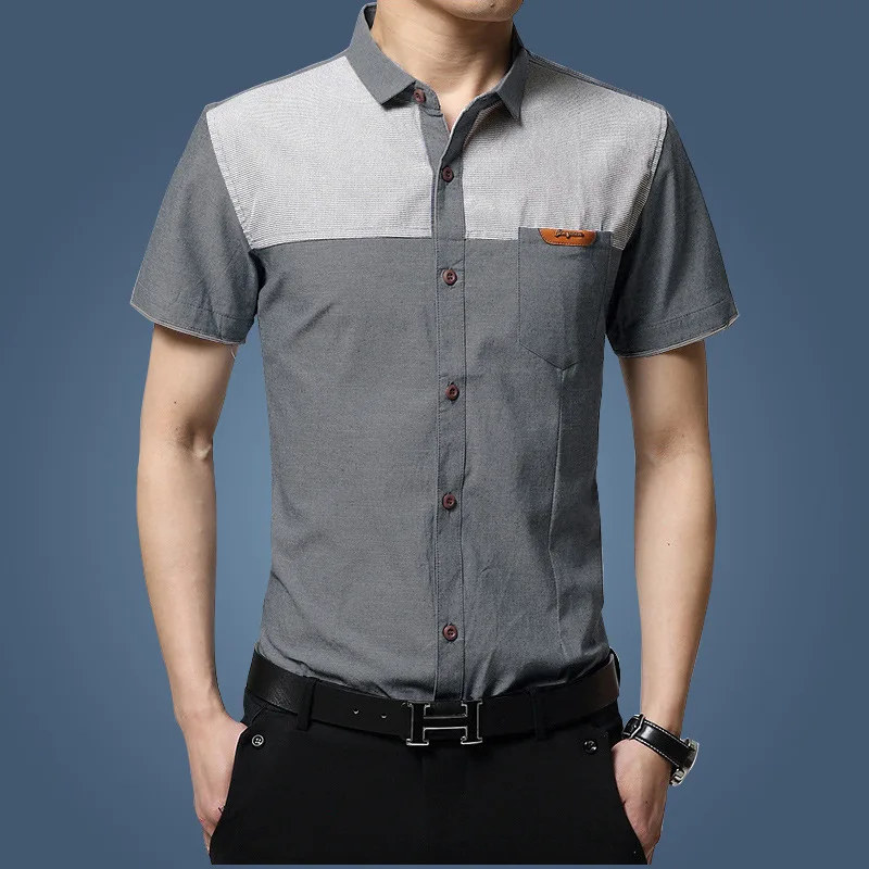 ZOGAA 2021 New Men's Shirt Stitching Long-Sleeved Lapel Tie Buttoned Fine Plain Cloth Men's Shirt Business Casual Daily Wear