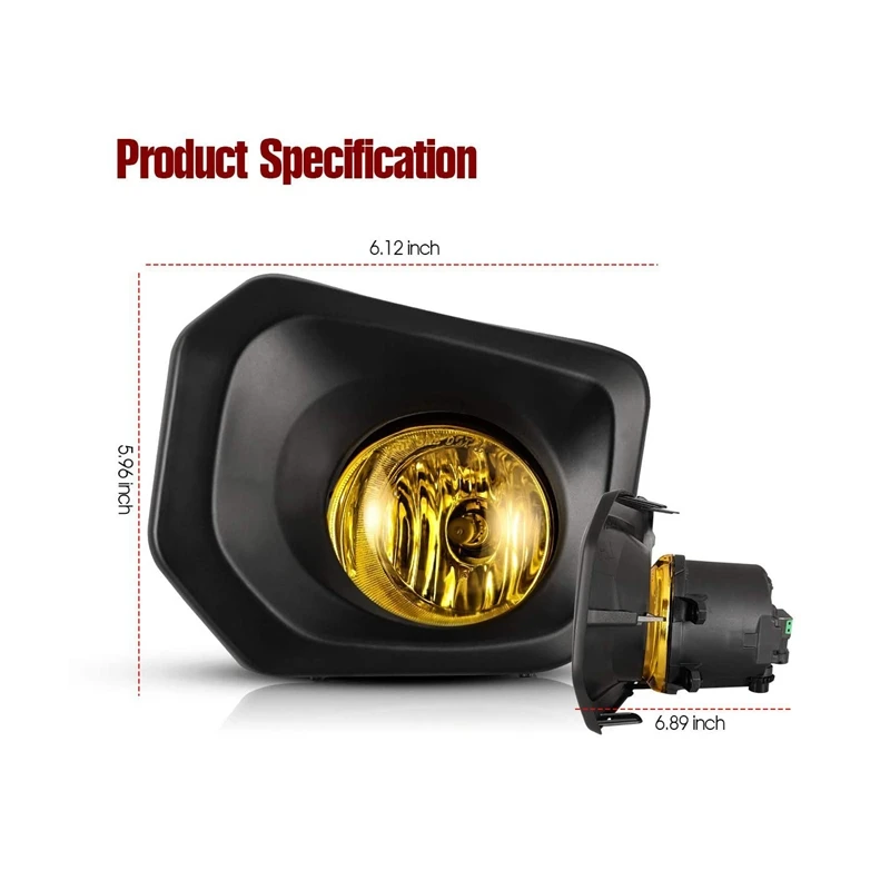 

Car Front Bumper Driving Fog Lights Amber Lamps Black Bezel for Toyota Tacoma 2016-2021