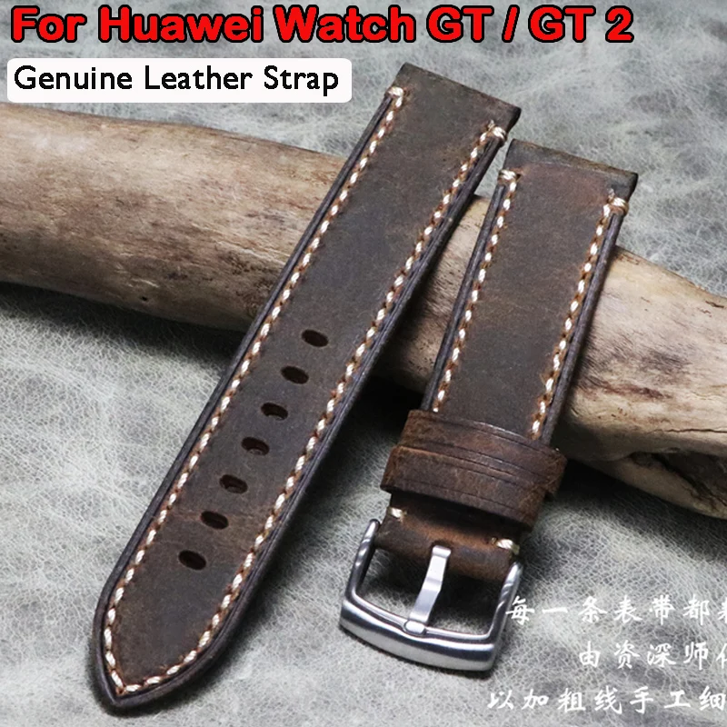 Ремешок из натуральной кожи для Samsung Galaxy Watch 3 Active 2 42/46 мм Gear S2/S3 Correa Huawei GT Amazfit GTR