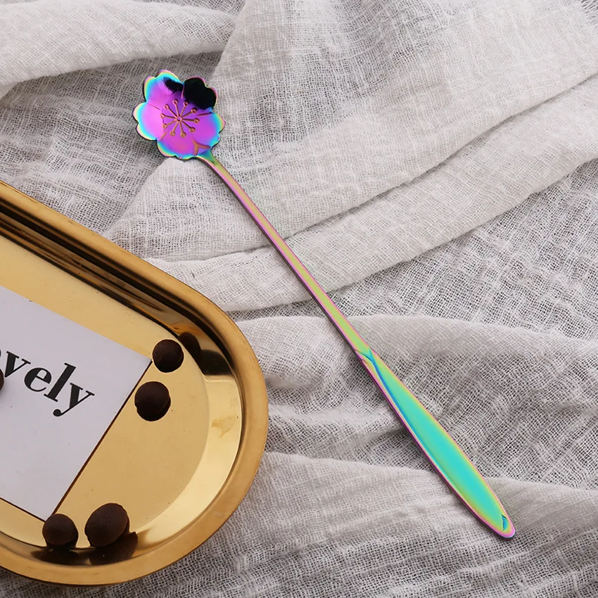 Длина круглой формы из нержавеющей стали молочный кофе ложки Десерт Мороженое