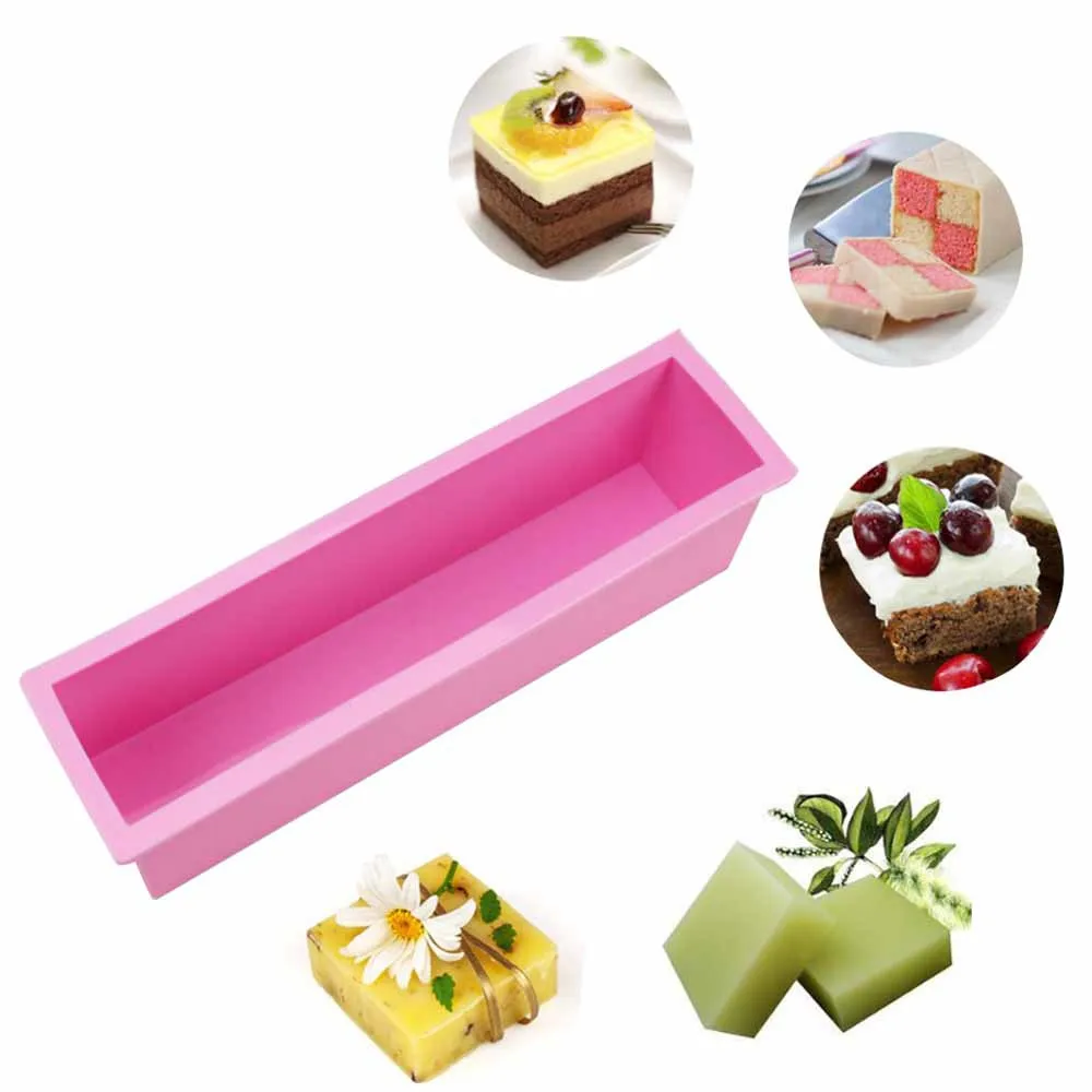 

1200 мл Прямоугольник Силиконовые Мыло Форма для тостов выпечки формы ручной работы форма набор «сделай сам» гибкий машина для производства ...