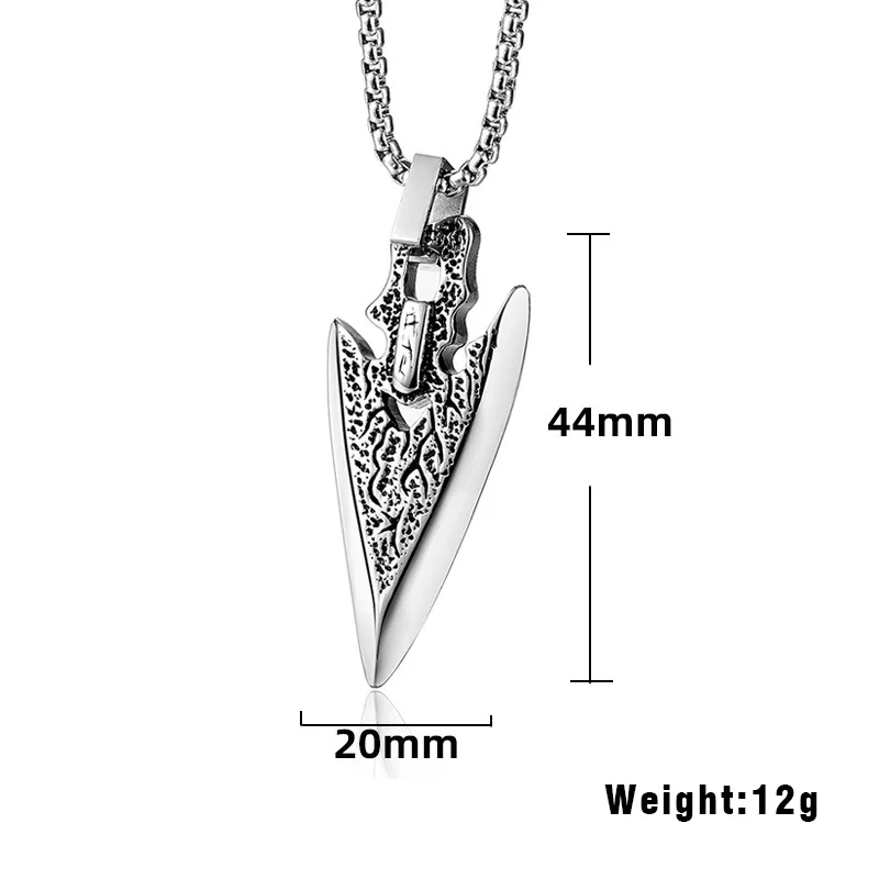 

Vintage Viking Arrow Pendant Neckalce Men Women Simple Chain Stainless Steel Long Necklaces Minimalism Jewelry Wholesale