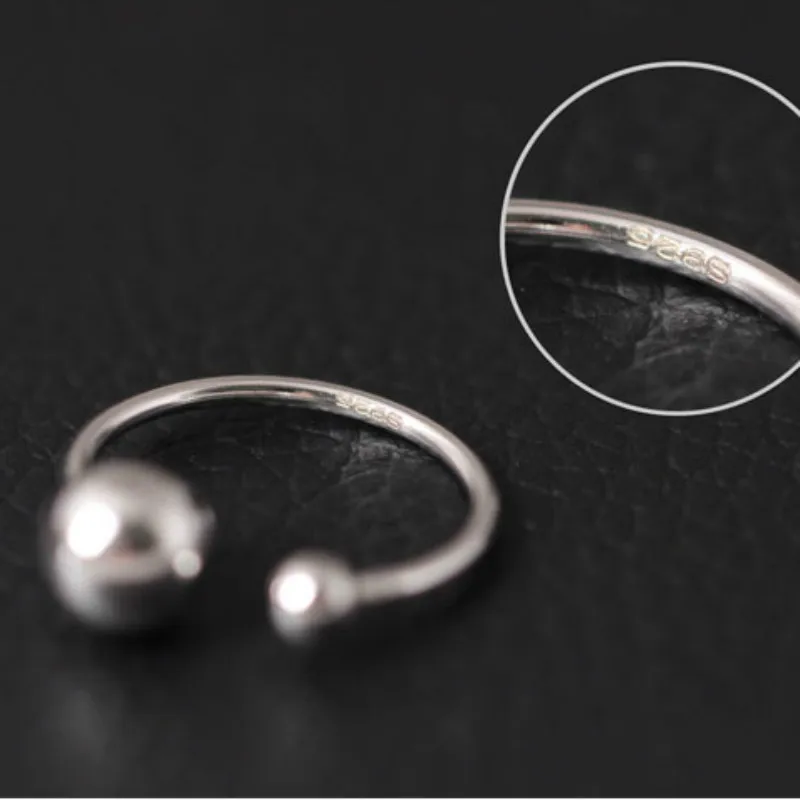 925 пробы серебряные гладкие открытые кольца ручной работы для женщин и девушек