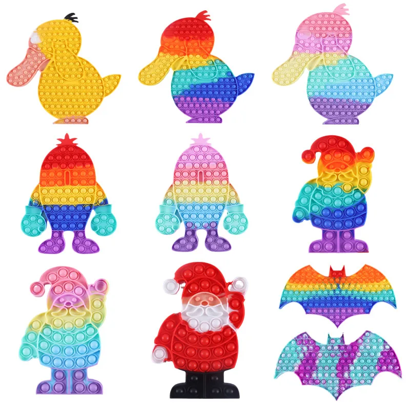 

Игрушки для отдыха Pokemon Psyduck, радужные игрушки, игрушки-антистресс, кавайный Санта-Клаус, сенсорная игрушка для снятия аутизма, веселая Рассл...