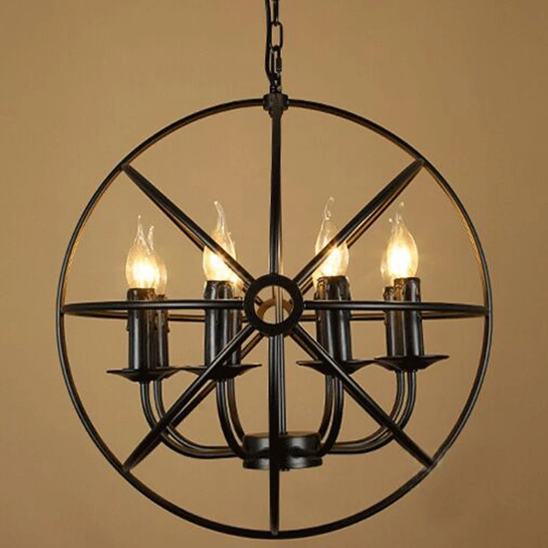 Винтажная Подвесная лампа в американском стиле лофт железный потолочный