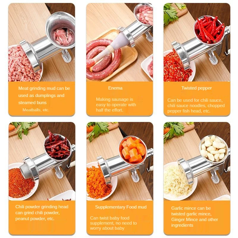 manual meat grinder sausage noodle dishes handheld making gadgets stainless steel mincer pasta maker home kitchen cooking tool free global shipping