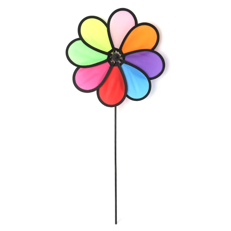 

Windmill Toys Children Kids Garden Decoration 8 Leaves Colorful Outdoors Spinner