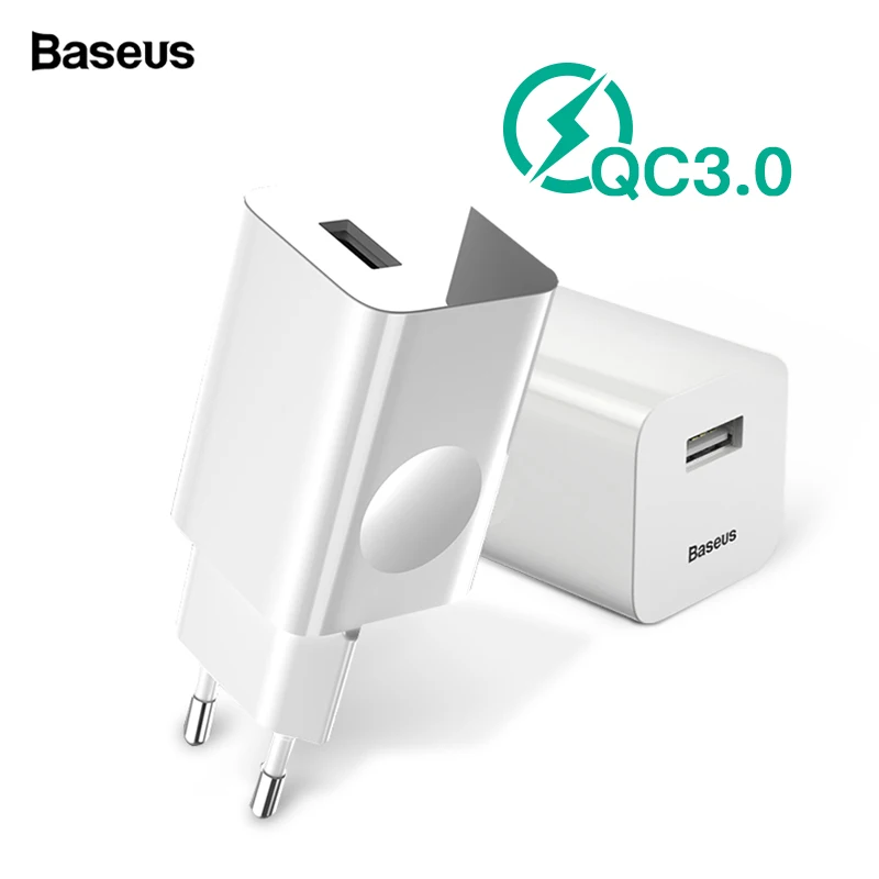 Baseus 24 Вт Быстрая зарядка 3,0 USB зарядное устройство адаптер переменного тока для беспроводного зарядного устройства для путешествий зарядное устройство для мобильного телефона для iPhone X 8 samsung S9 S8
