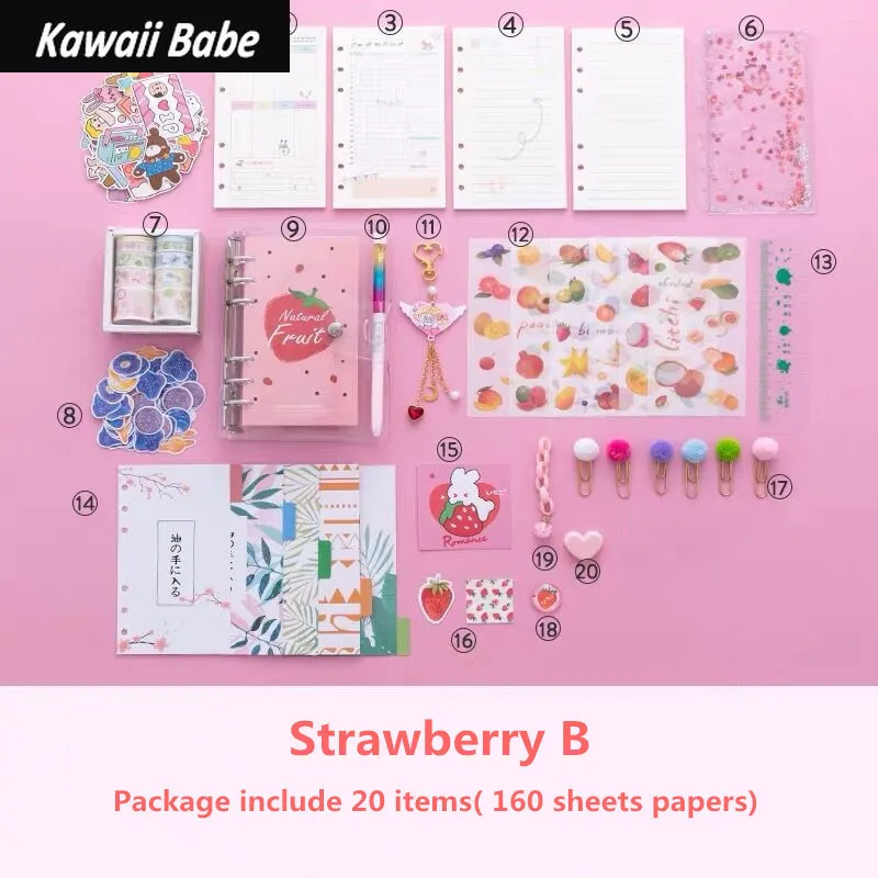 2022 Kawaii Bling Cherry Blossoms A6 свободный дневник блокнот журнал записная книжка ежедневник