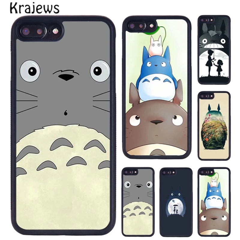 Красивые милые аниме Мой сосед Тоторо резиновый чехол для iPhone 5 6 S 7 8 Plus 11 Pro X XR XS Max