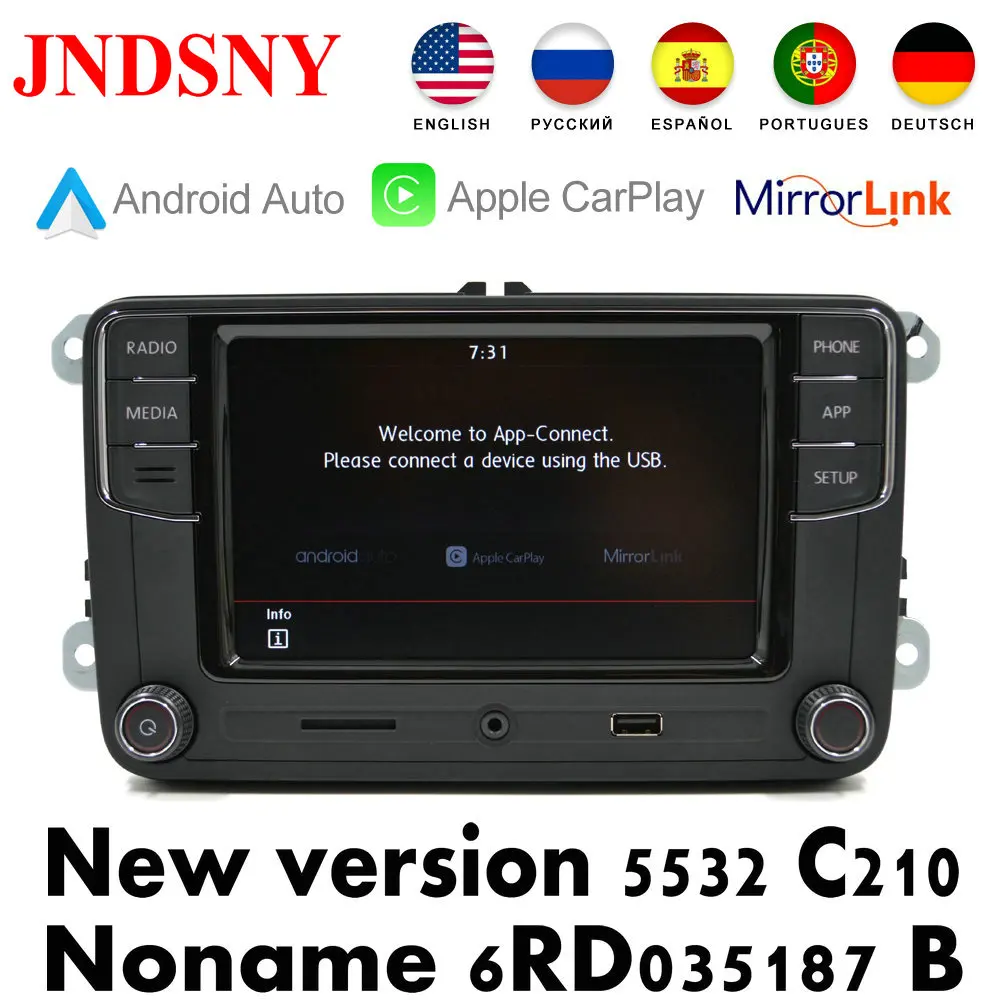 JNDSNY Android Авто CarPlay R340G RCD330 Noname RCD330G Plus Автомагнитола для VW Golf 5 6 Jetta CC Tiguan Passat Polo 6RD 035 187B
