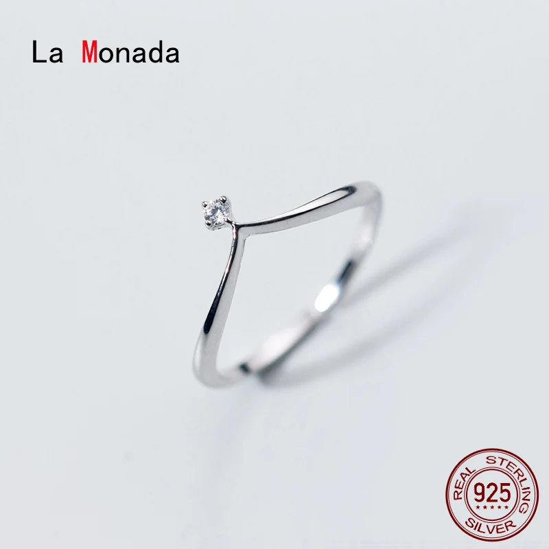 

La Monada 54-59mm Resizable 925 Silver Rings For Women Real Silver 925 Woman V Adjustable Ring Fine Luxury Jewelry Silver