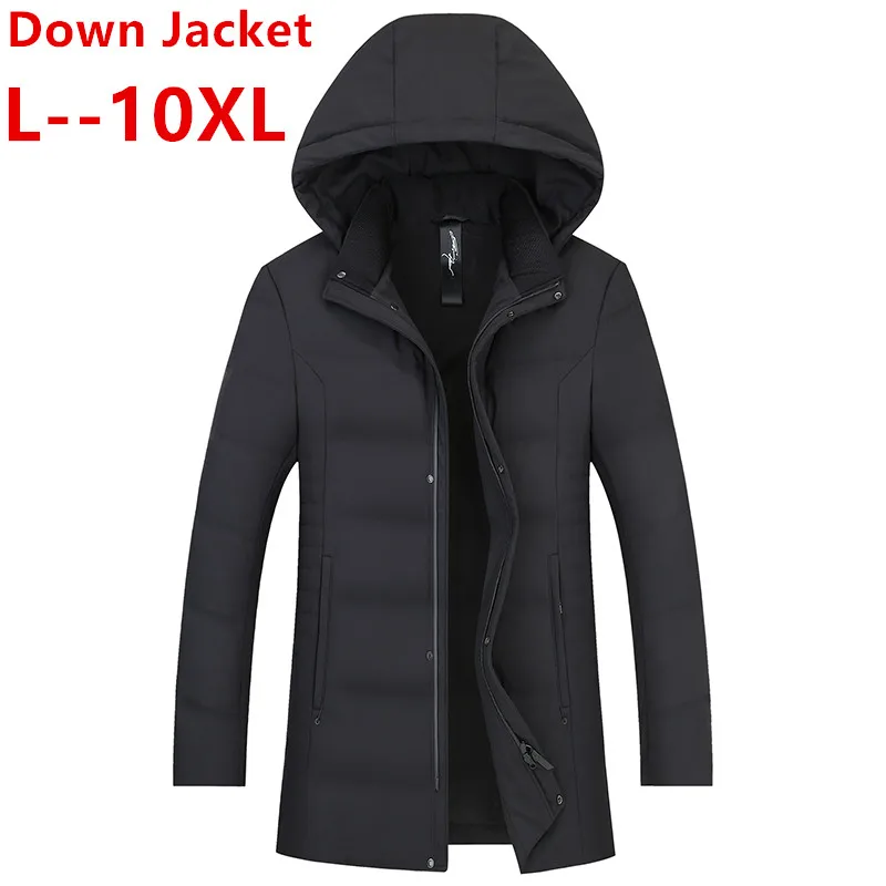 

2020 10XL 8XL New 6XL thick winter men's Jacket brand clothing hooded black long warm white duck dow coat male coats