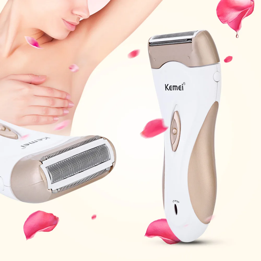 

Kemei Rechargeable Electric Women Shaver Epilator Shaving Hair Removal Scraping Female Body Depilation Machine Depilator