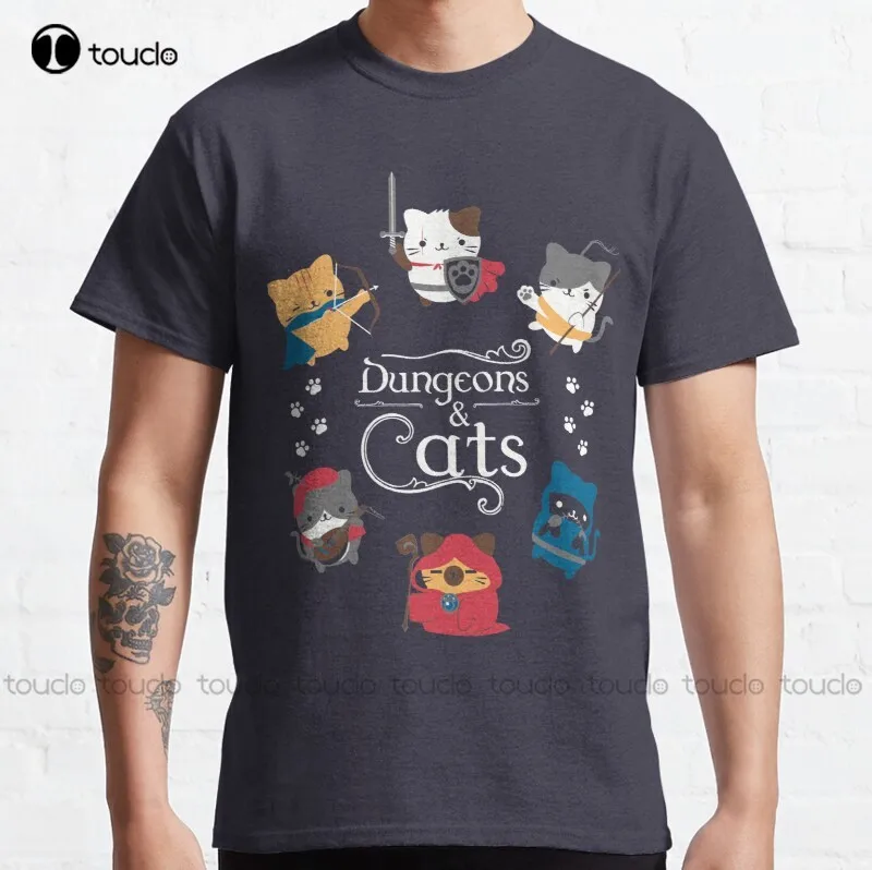 

New Dungeons And Cats Classic T-Shirt Womans Shirts S-3Xl