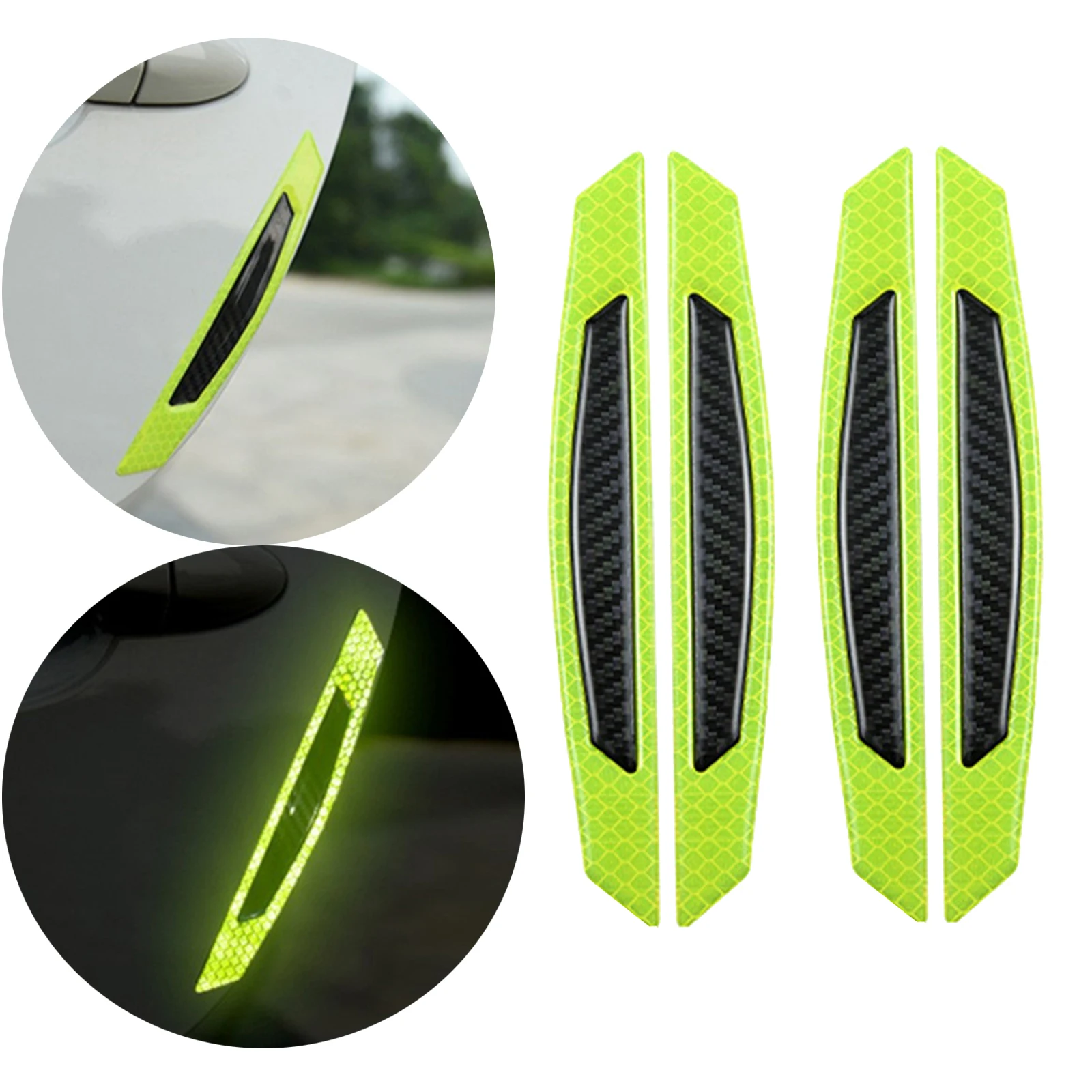 

4 Pieces/set Car Reflective Stickers Car Door Side Sticker Decal Warning Tape Safety Mark Reflective Strips