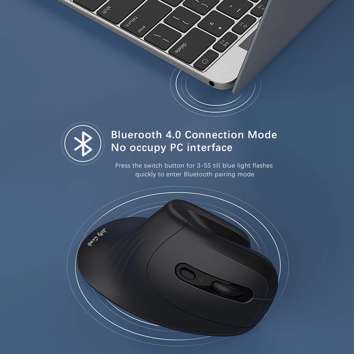 Bluetooth 4 0 эргономичная беспроводная мышь 2 ГГц оптическая Вертикальная для