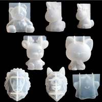transparent unicorn silicone epoxy resin molds geometry bear rabbit mould animal aromatherapy candle making form decoration tool