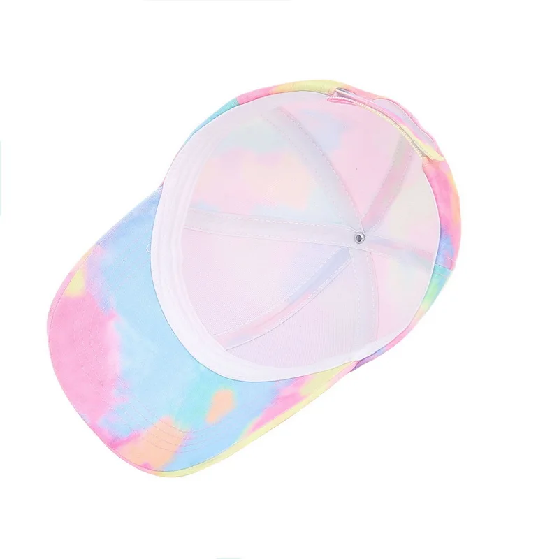 

New Fashion Women Tie Dye Cap Multicolor Irregular Print Baseball Cap Female Outdoor Streetwear Summer Caps Hats