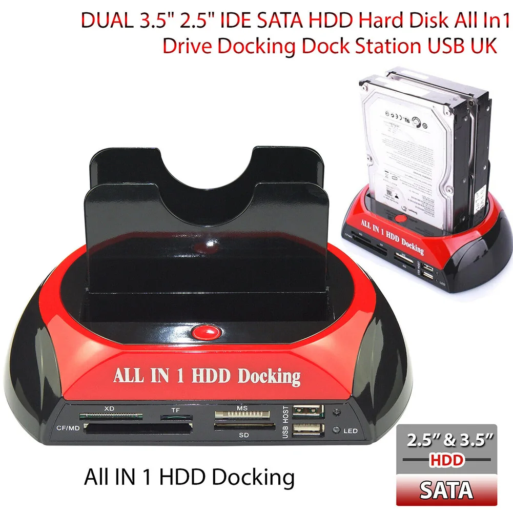 Все в 1 IDE SATA HDD док-станция двойной USB 3 0 жесткий диск кардридер FKU66 | Компьютеры и