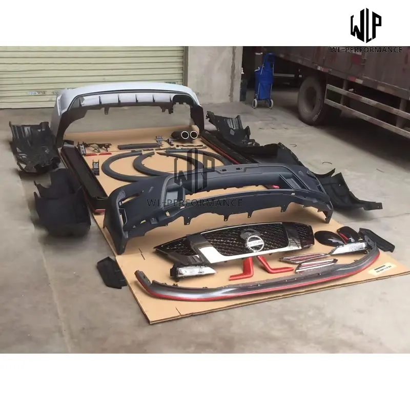 Y62 ABS Неокрашенный комплект кузова автомобиля передний бампер задний боковые