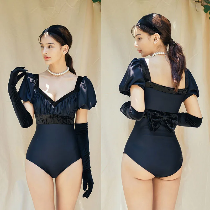 Купальник с высокой талией 2020 однотонный комплект бикини рюшами женский