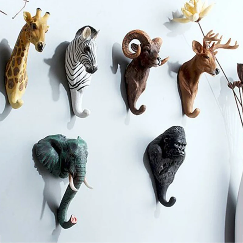 

Economical Animal Wall Hooks Coat Hangers Decoration Resin Crafts Simulation Forest Animal Hook ds99
