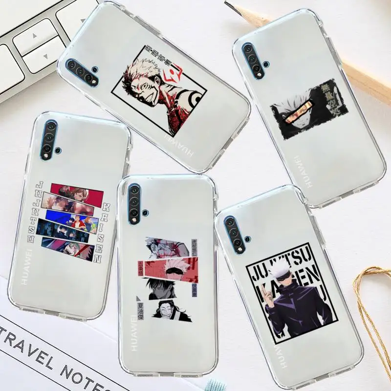 

Japan anime Jujutsu Kaisen Phone Case Transparent for Huawei honor P mate 40 20 30 10 50 i 9 x mate pro lite 8a