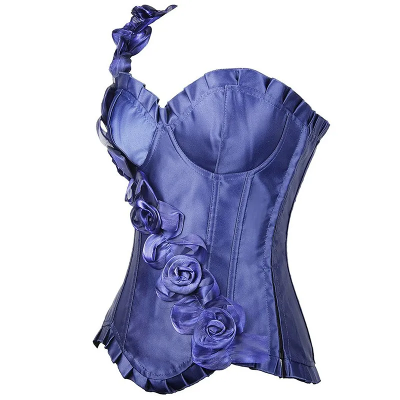 Один ремень рюшами Цветочный корсет Топ сексуальное вечернее платье в стиле
