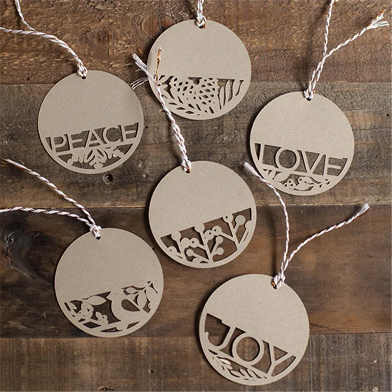 Бирки для рождественских подарков штампы резки металла радость любовь мир