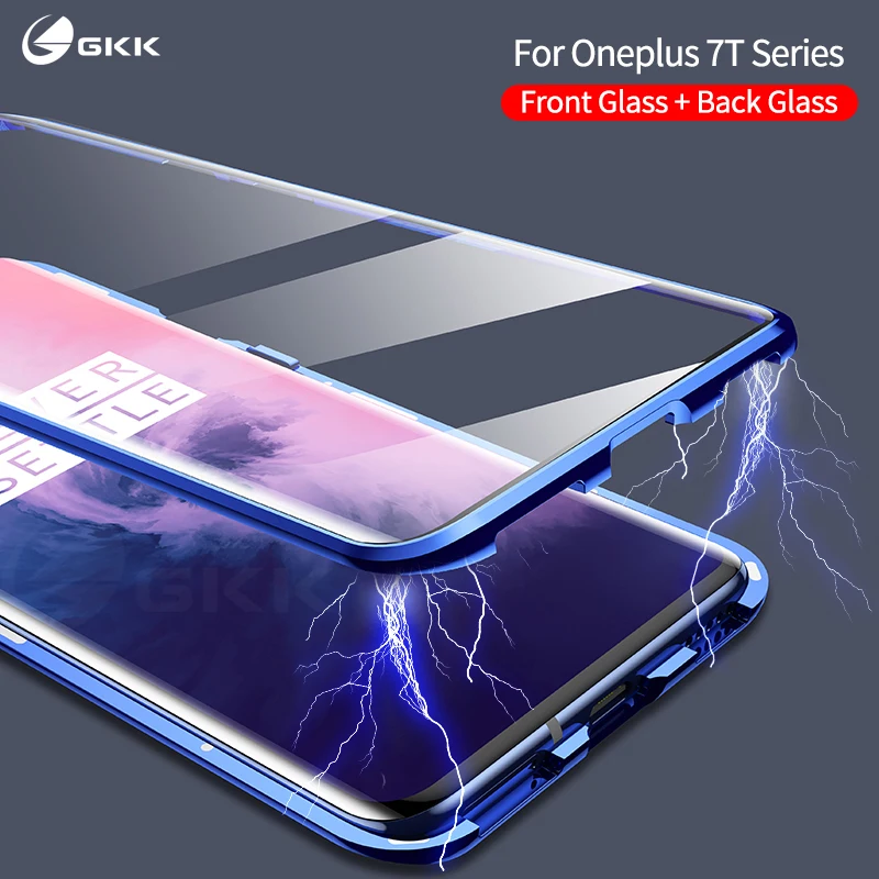 GKK роскошный Магнитный адсорбционный чехол для Oneplus 7 7T Pro 360 полная защита